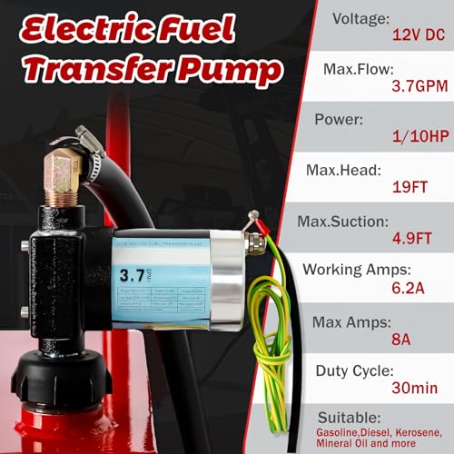 Lappplsp YL0199-1 30 Gallon Portable Fuel Caddy Tank With 12V Dc Electric Fuel Transfer Pump thumb #2