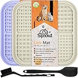 Licking Mat for Dogs and Cats 2PCS Slow Feeder Lick Pad with Suction Cups for Dog Anxiety Relief Cat