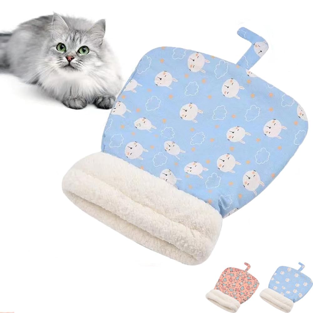 كيس نوم للقطط، كيس نوم شتوي جديد 2025، سرير قطط ذاتي الدفء، كيس نوم للقطط ناعم ومريح، كيس نوم للقطط والكلاب الصغيرة (ازرق-قطعة واحدة+زهري-قطعة واحدة)