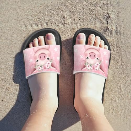 Children's Slippers Beach Sandals Slide Sandals Filp-Flops for Kids Girls Gift for Daughters Little Sisters Black3