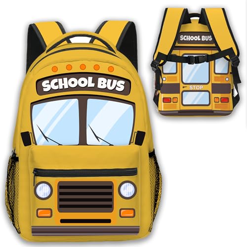 YOZIRIBO Mochila de ônibus escolar para crianças, mochila engraçada para ensino fundamental, Ônibus escolar, Large, Jovem