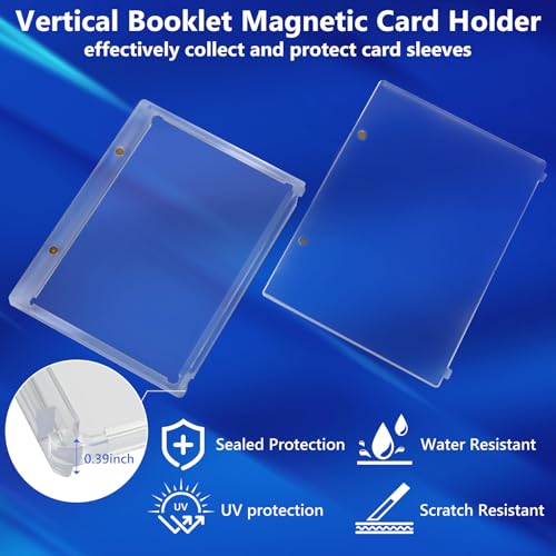 Image of DEDC Vertical Booklet Magnetic Case Storage Magnet Card Holder Cardholder 175PT One Touch Trading Baseball Cards Protector UV Protection Display Showcase No PVC(2CT-134mm)