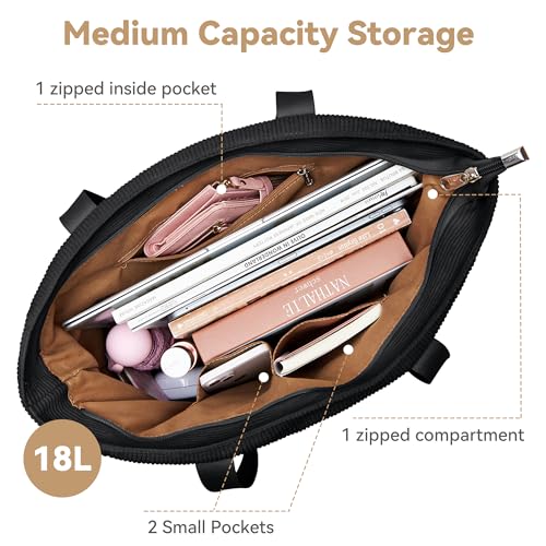 Tote Bag for Women with Zipper, Travel Tote Bags with Compartments Large Shoulder Bag Handbag for Gym Work School - Image 6