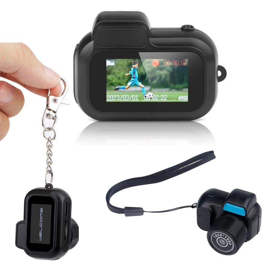 Mini Digital Camera Keychain with LCD Screen Full 1080P HD 32GB Card Monoreflexes Shaped CMOS Small Compact Portable Video Recorder
