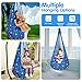 Safotad Sensory Swing, Pod Swing for Kids Toddlers, Hanging Hammock Chair with Inflatable Pillow & Adjustable Straps for Indoor Outdoor - Supports up to 100lbs, Blue