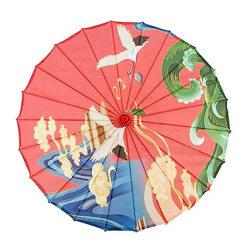 harayaa Chinesischer Regenschirm aus geöltem Papier, klassischer Tanz-Sonnenschirm, Tanz-Requisiten, Bambus-Seidenschirm für Kostüme, Party-Dekoration, Stil z