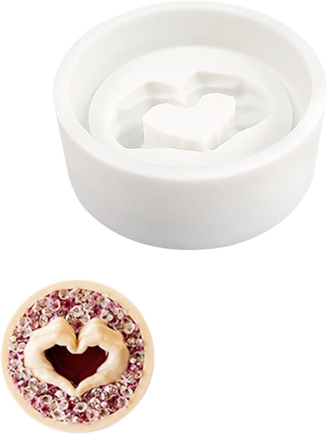 Silicone Couple Heart Candle Mold Heart with Hands Lovers Mold Making Scented Candle Wax Waxmelts Wedding Handmade Valentines Day Gift Soap Mold Chocolate Cake Baking Mold-image-45