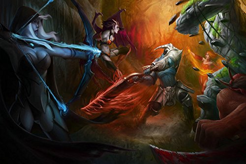 U Like Hot Game Dota 2 Art Silk Scroll Poster Room Decor Picture Hot Janpan Anime Defence Of The Ancients All Heroes 21
