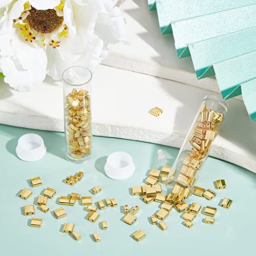 NBEADS 226 Pcs 2-Hole Tila and Half Tila Glass Seed Spacer - Image 4