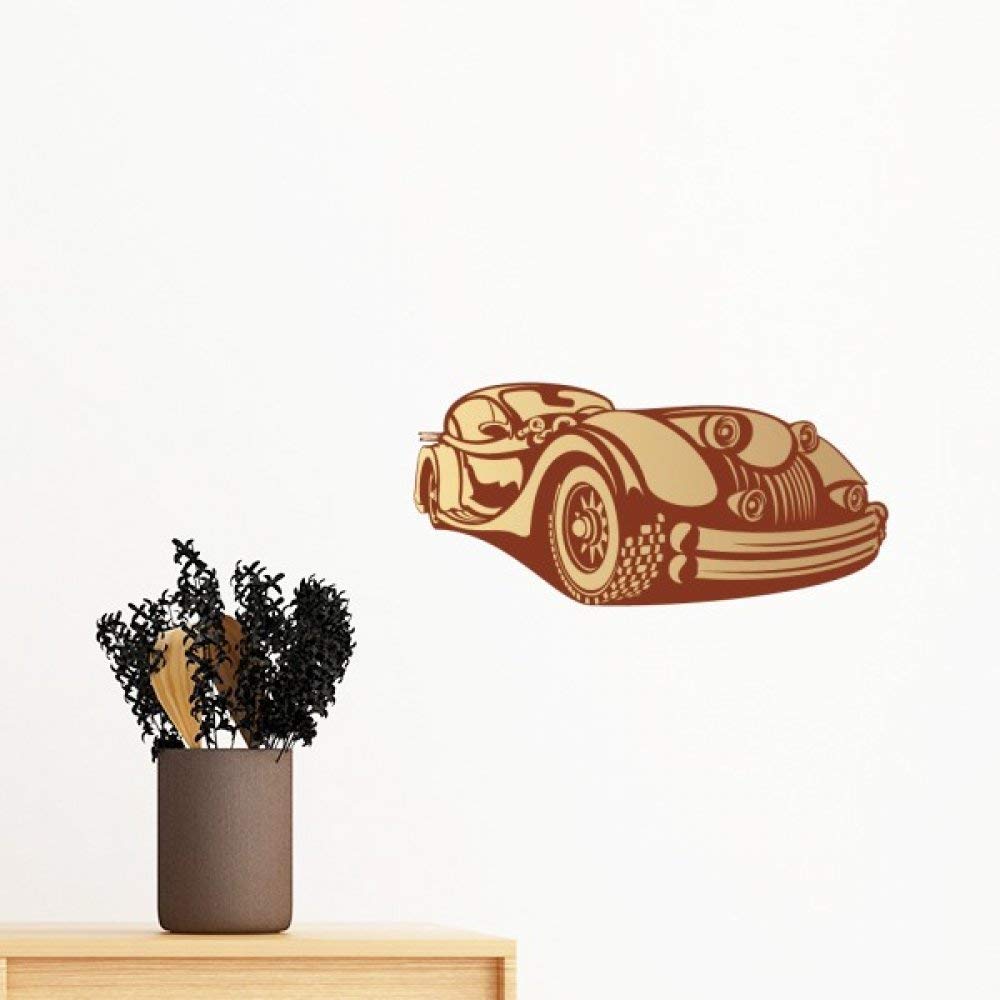 Sticker mural voiture rouge classique amovible DIYthinker deco chambre papier peint vinyle 60cm