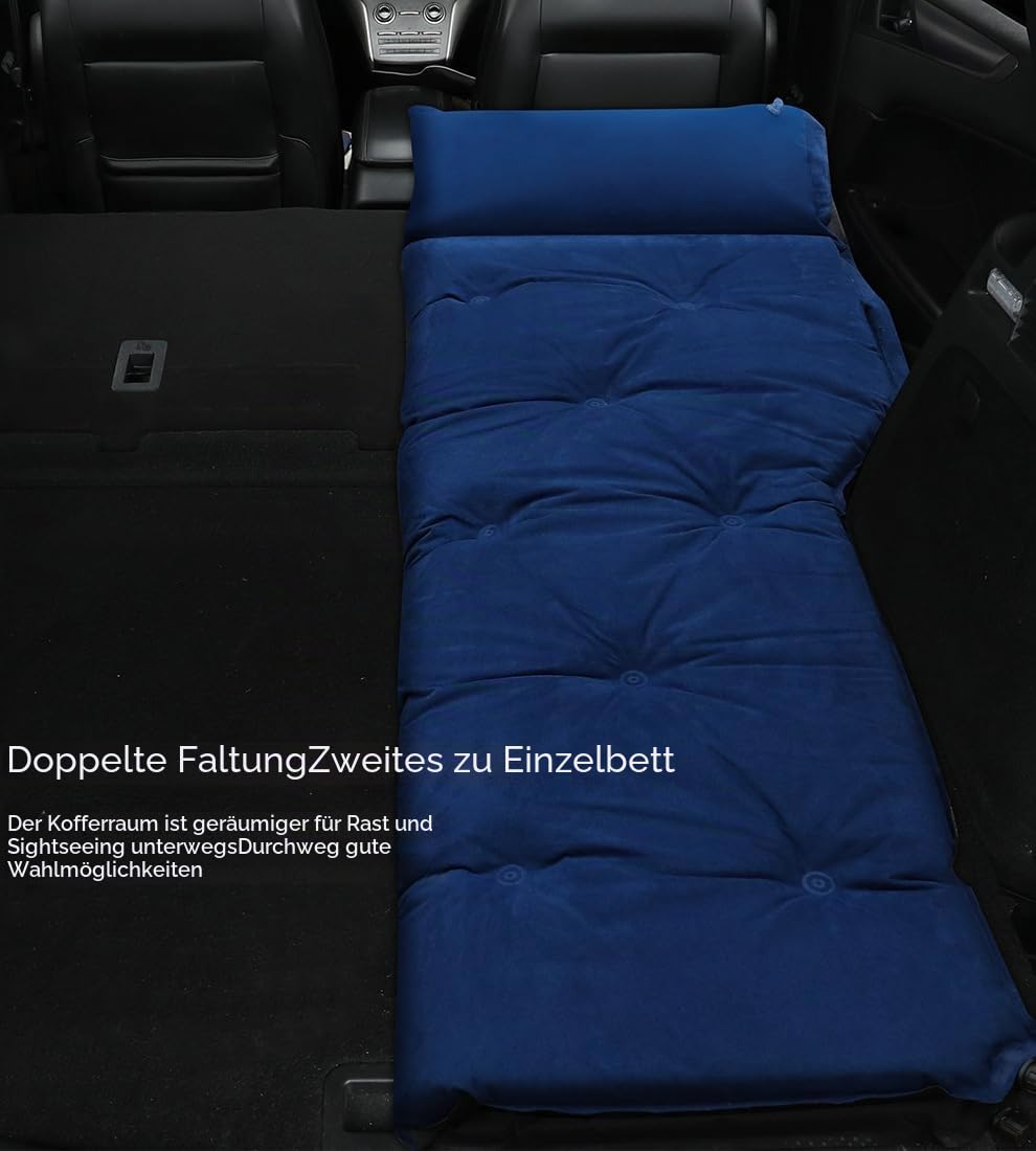 Auto Matratze für Skoda Yeti Superb Octavia Fabia Karoq Kamiq Kodiaq, Auto-Rücksitz-Dickere Luftbett Faltbar Auslaufsichere Auto Luftmatratze Schlafzubehör,A/Black- C