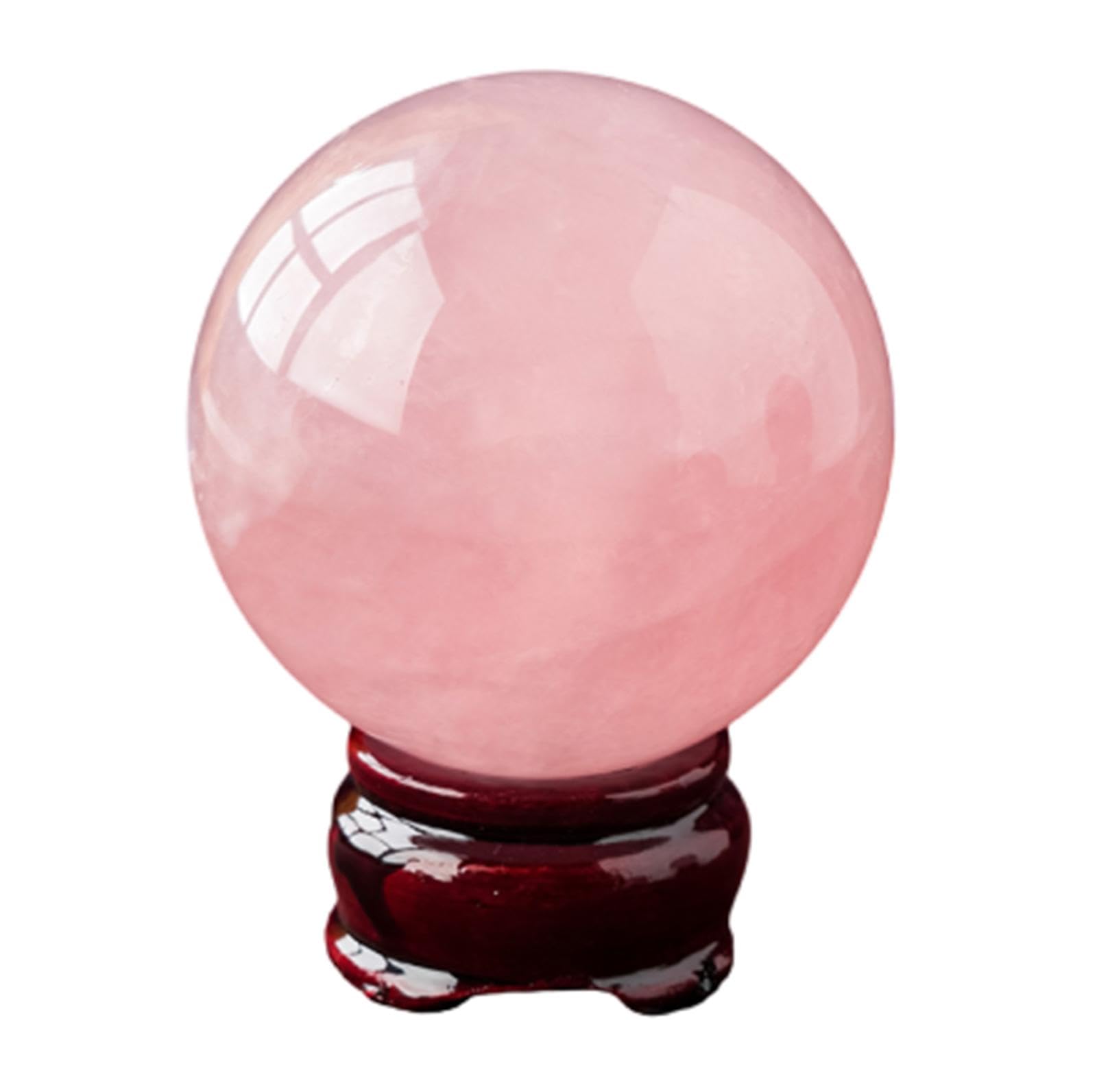 LHAOEEEYG Rose Quartz Crystal Ball - Gemstones Sphere with Base Divination Aura Home Desk Decor Sculpture,90-100mm
