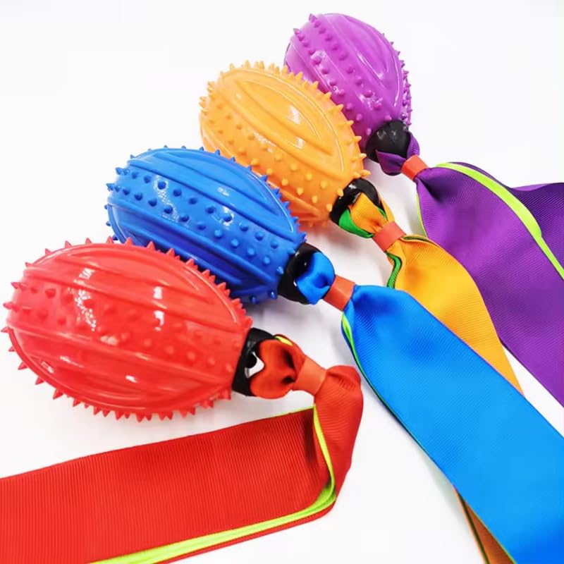 PSK PET MART Ribbon Throwing Rubber Ball Toy for Dog Rugby Rubber Squeaky Grenade Interactive Toy (B0D41K72XC) Amazon Price History, Amazon Price Tracker