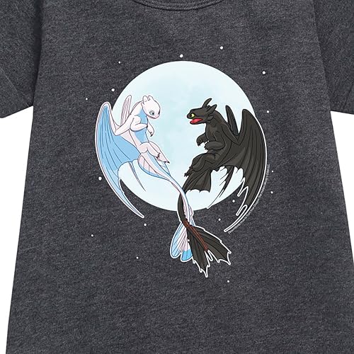 How to Train Your Dragon - Night and Light Moon - Toddler & Youth Girls Fleece Dress2