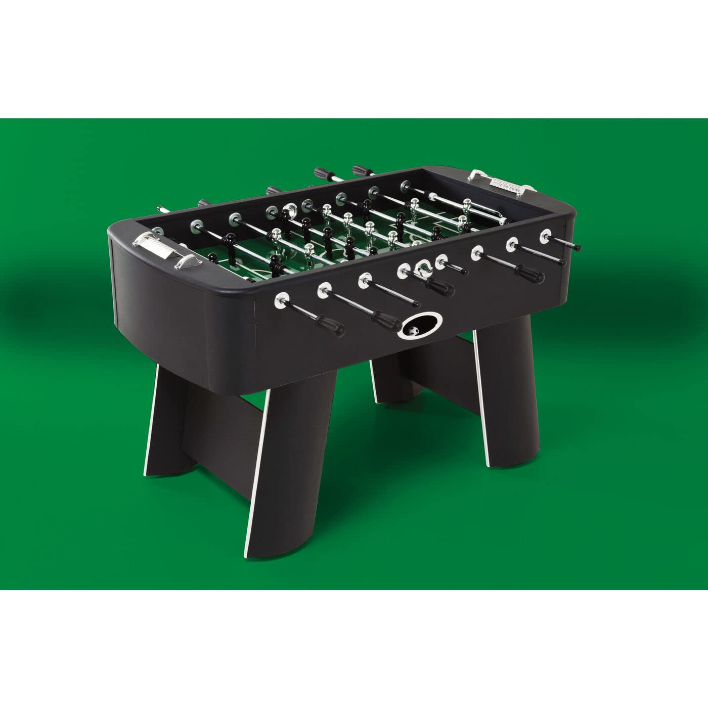 Kare Design Kicker Style , Calcio da Calcio, con 4 Palline, Nero/Argento, 90x125x145 cm (AxLxP)