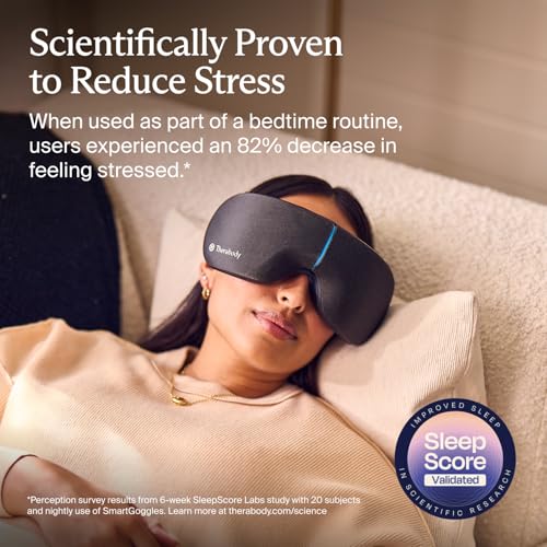 Therabody SmartGoggles (2nd Generation) Heated Eye Mask & Eye Massager - Blackout Sleep Mask & Temple Massage for Personalized Relaxation, Stress Relief & Headache Relief - Thumbnail 2