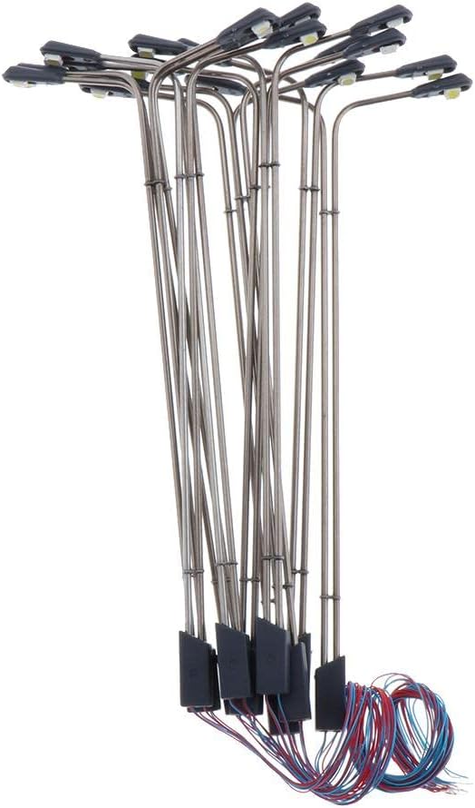10 PCSModel Street s Set, LED Garden Lamps for Railway Layouts - Perfect for Architecture Model Train Enthusiasts - HO Scale Miniature Landscape Accessories - 1:100