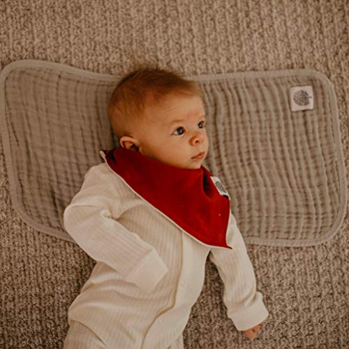Parker Baby Muslin Burp Cloths | 100% Cotton Burping Clothes, Newborn Essential | Must-Have Baby Registry, Modern and Trendy Colors | 20\"x11\" Unisex Large Baby Burp Cloths, 4-Pack Gray Set - Thumbnail 5