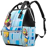 WJJSXKA Rucksäcke Wickeltasche Laptop Notebook Rucksack Reise Wandern Tagesrucksack für Damen Herren - Französische Bulldogge Hund Badewanne Ente