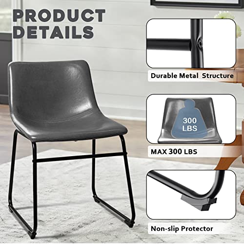 Image of Waleaf Dining Chairs Set of 2, 18 inch Faux Leather Counter Height Bar Stools