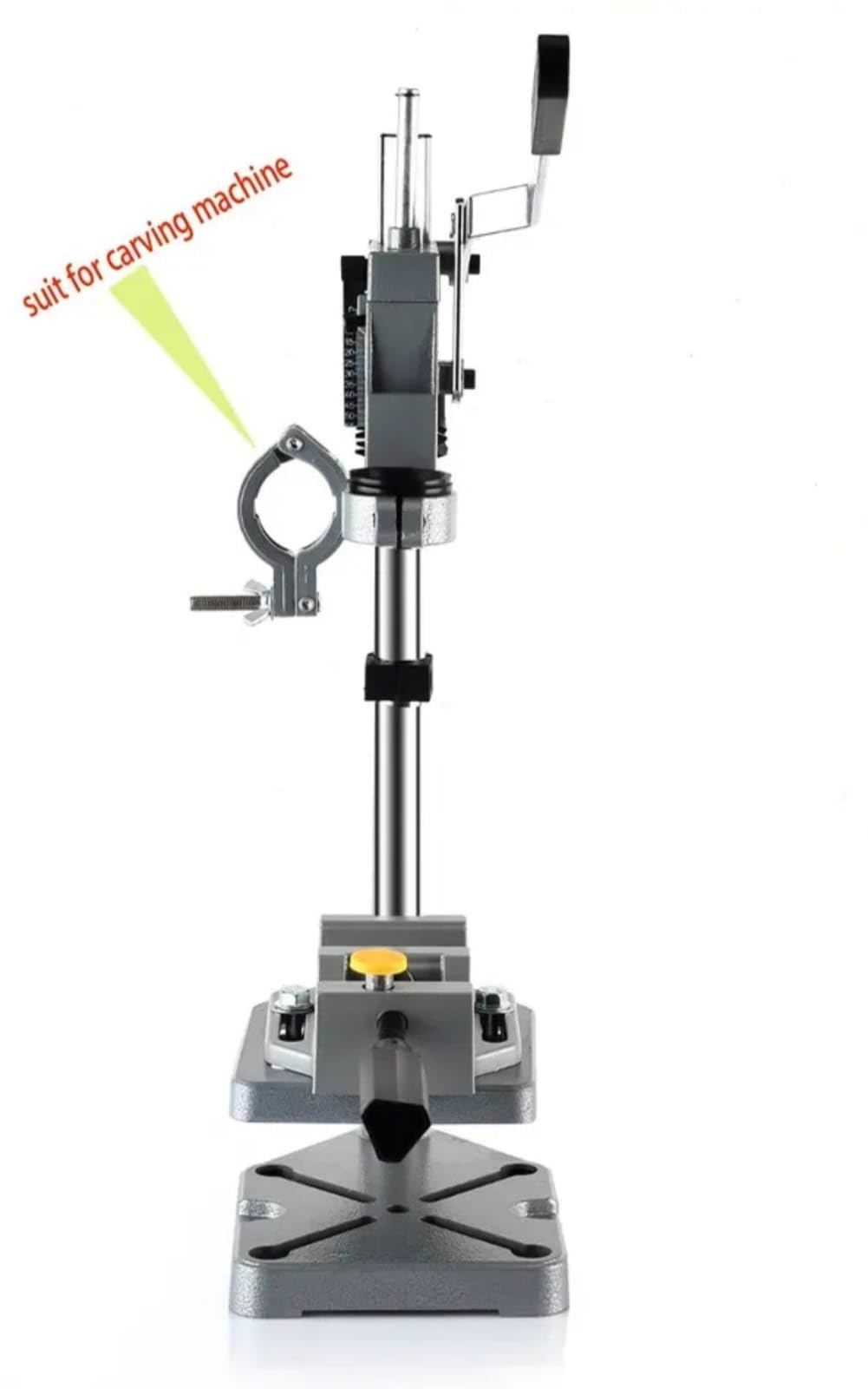 Terryshop74® Base a Colonna per Trapano Ø 43 mm con Morsa Regolabile – Colonna 500 mm, Supporto in Ghisa Pesante, Altezza Regolabile, Linea Professional per Trapani da Banco