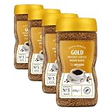 by Amazon Gold Instant Kaffee, Mittlere Röstung, 200g, 1er-Pack - Rainforest Alliance-Zertifizierung (Packung mit 4)