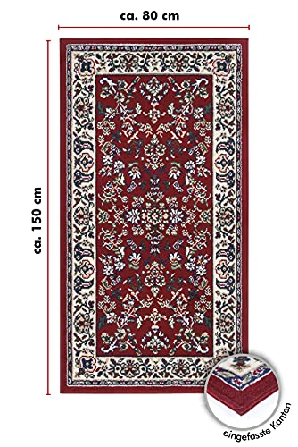andiamo klassischer Orient Teppich Webteppich mit orientalischen Mustern und Ornamenten Rot 80 x 150 cm – Bild 3
