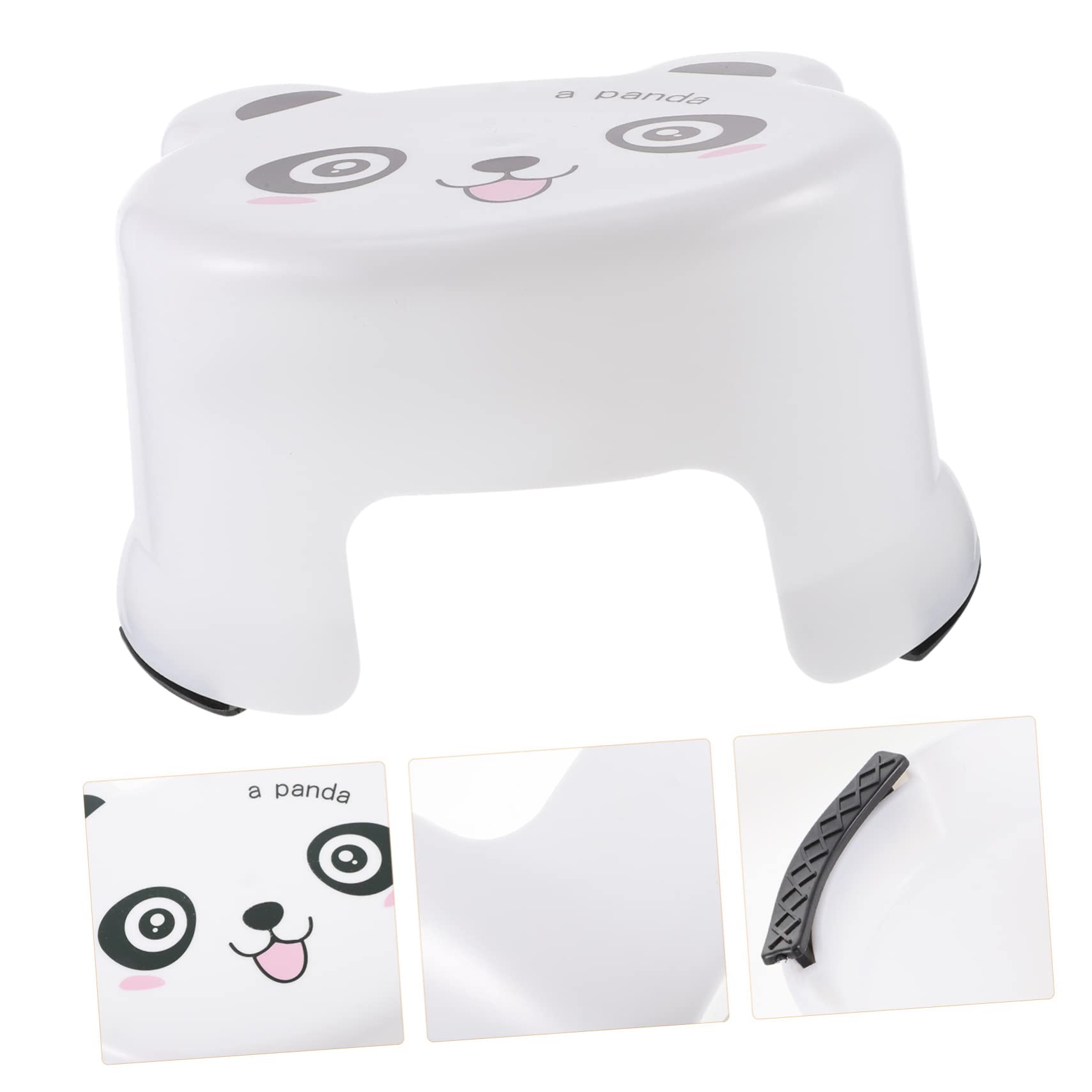Sgabello per Bambini Antiscivolo in Plastica Bianca, Poggiapiedi Spesso per Bagno e Wc, Sgabello Cartoon Resistente per Lavandino e Addestramento Vasino