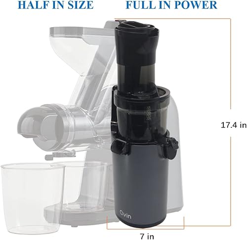 Miniatura 7 de Qvin - Exprimidor de prensa en frío, máquinas exprimidoras lentas con canal grande y ancho de 3 pulgadas, exprimidor eléctrico de nutrientes para