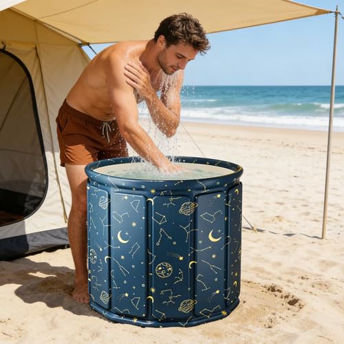 Bain de trempage pliable antidérapant adulte pour camping - 4