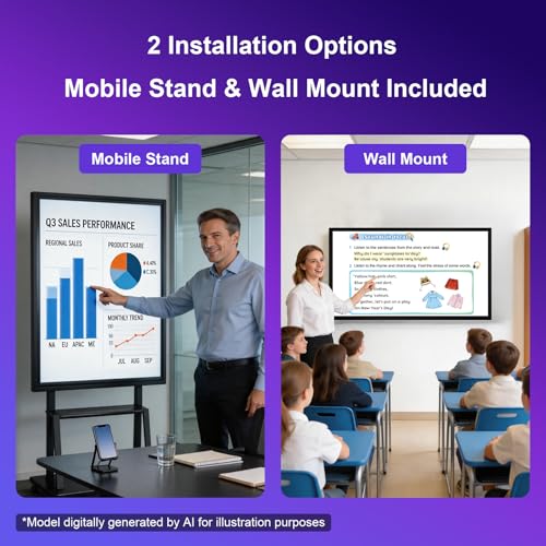 Image of 49 inch Smart Board with Android 12, 8-Core 2.4GHz, 4K Touchscreen