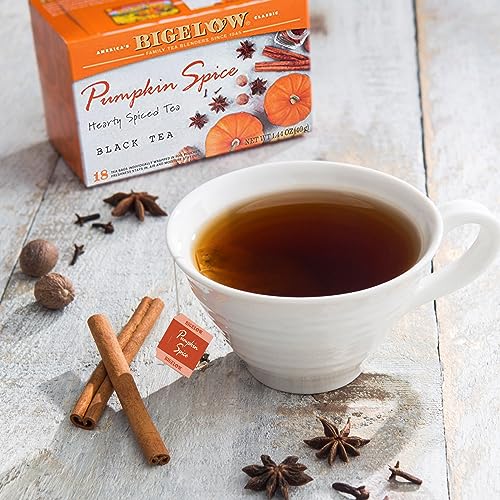 Bigelow Tea Pumpkin Spice Black Tea, Caffeinated Tea with Pumpkin Pie Flavor, Holiday and Christmas Tea, 18 Count Box (Pack of 6), 108 Tea Bags Total - Image 3