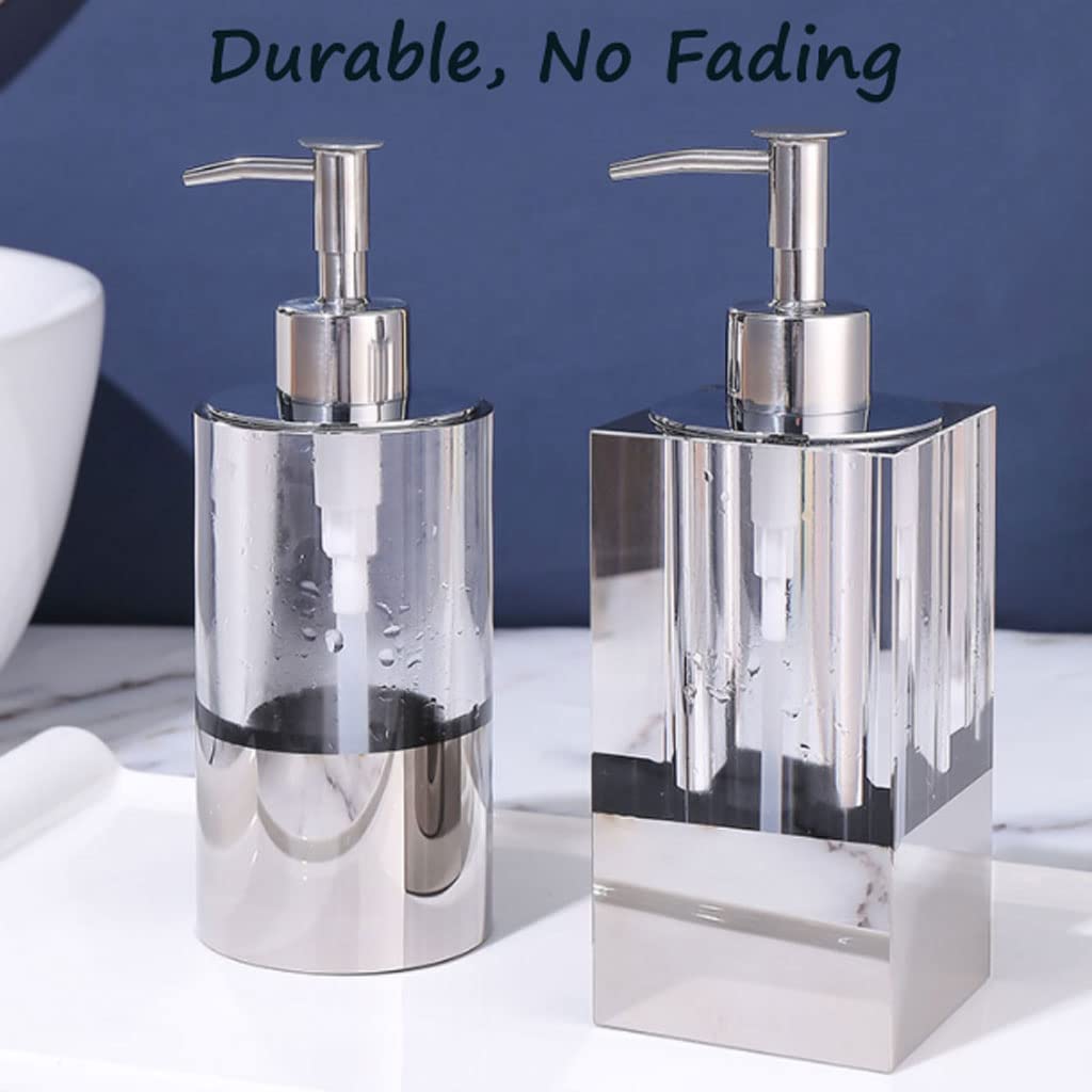 OLOTU Dispensador de jabón de Vidrio, Bomba de jabón con Bomba a Prueba de Fugas, 200ml/6,8 oz, dispensador de líquido Manual Recargable, Botella de loción para baño Dispensador de champú