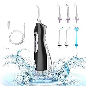 XINGHE Monddouche Elektrische waterflosser met 3 drukinstellingen en 6 verschillende functiesproeiers, monddouche IPX7…