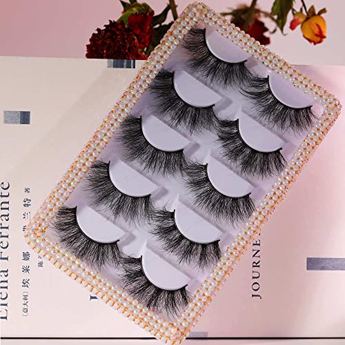 Premium Faux Mink Lashes High Volume 20MM Soft Wispies False Eyelashes ALPHONSE Long Dramatic Fake Eyelashes Fluffy Luxury Eye Lashes 5 Pairs Pack