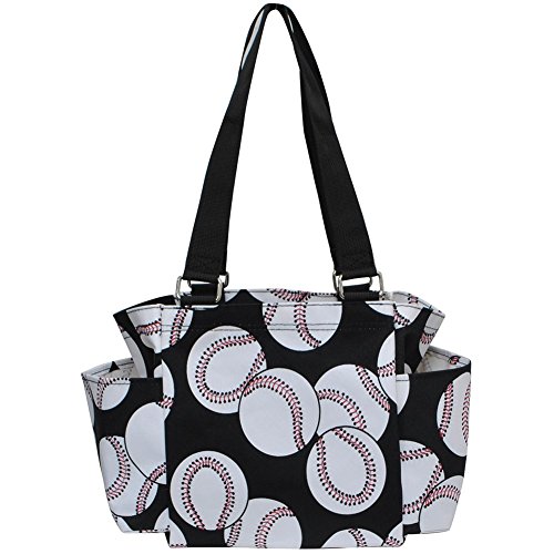 Baseball Print NGIL Small Zippered Caddy Organizer Tote Bag3