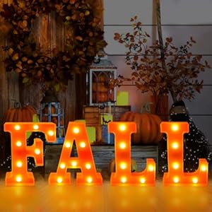 Fall Decorations for Home-4 LED Marquee Light Up Letters Sign "FALL" Thanksgiving Orange Letter Lights for Home Indoor Fireplace Party Autumn Harvest Tabletop Wall Decorations Fall Decorations for Home 4 LED Marquee Light Up Letters Sign FALL Thanksgiving Orange Letter Lights for Home Indoor Fireplace Party Autumn Harvest Tabletop Wall Decorations