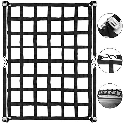 Mophorn 3.5 x 4.1  Cargo Net with S-Hooks, Truck Bed Cargo Net Heavy Duty Cargo Nets Capacity 1100LBS for Pickup Trucks (42  x 50 )