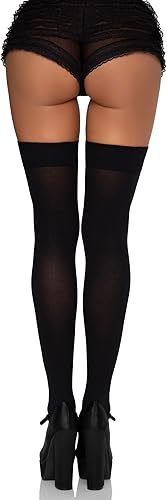 Vista 25 de Leg Avenue Muslos altos de satén con lazo para mujer blanco/rosa claro