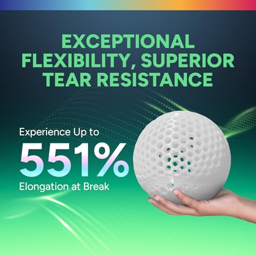 Image of Overture TPU Filament 1.75mm Flexible TPU Roll with 200 x 200 mm Soft 3D Printer Consumables, 1kg Spool (2.2 lbs.), Dimensional Accuracy + /- 0.05 mm, 1 Pack (White)