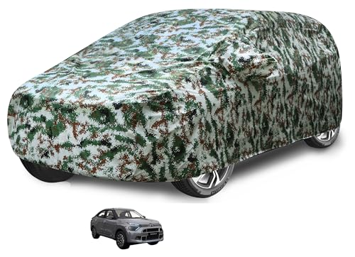 Image of Auto Hub Waterproof Car Cover Compatible with Citroen Basalt with Mirror Pocket, Soft Cotton Lining, Waterproof Basalt Car Cover- Forest Look