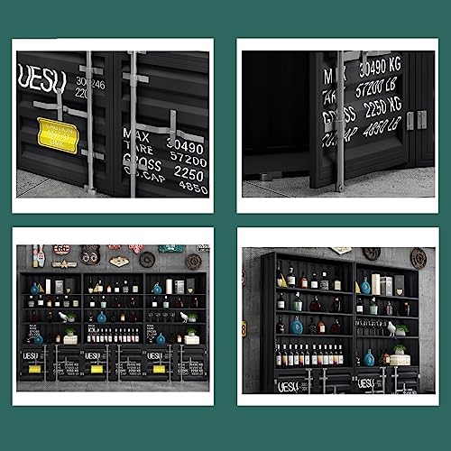ZZJWMJGC Bücherregale Retro-Container Industrieller Wind Kommerzieller Bodenvitrine Weinregal Rack Mehrschichtige Vitrine Regal Wohnkultur Möbel 5 ZZJWMJGC Bücherregale Retro-Container Industrieller Wind Kommerzieller Bodenvitrine Weinregal Rack Mehrschichtige Vitrine Regal Wohnkultur Möbel