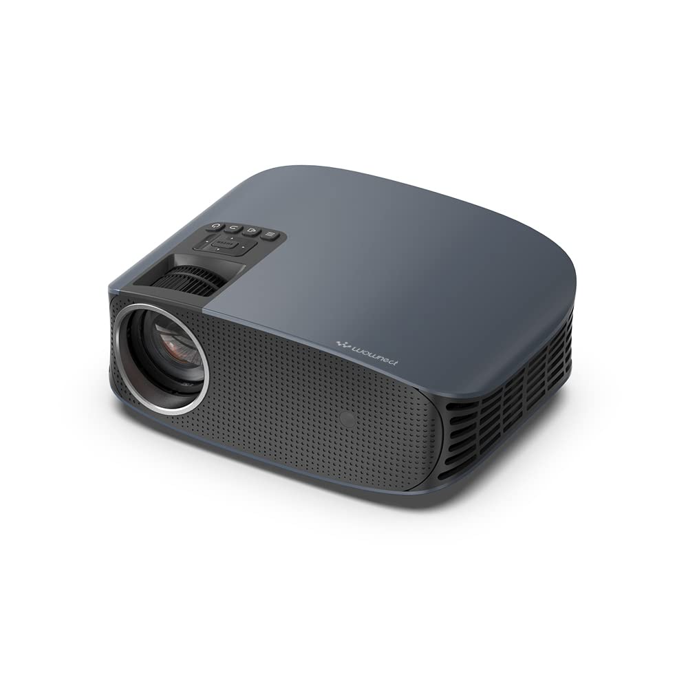 Android Projector 400 ANSI Native 1080P | Mobile Screen Mirroring | Portable Projector with 200" Display | Android 9.0 TV Downlaod Apps WiFi Bluetooth Home Theater Video Projector 4k - Black