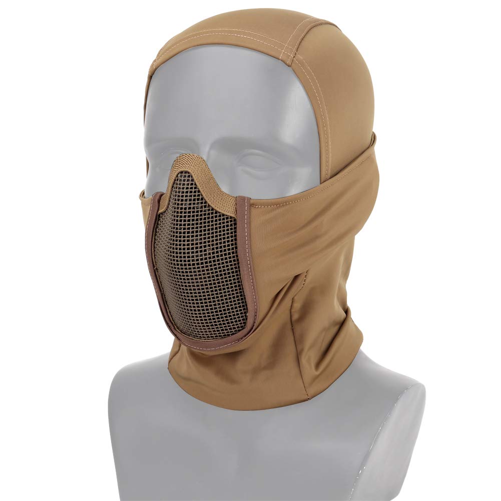 Tattico Airsoft Paintball Viso Completa Maschera in Acciaio Poliestere Balaclava Caccia CS Maschera Ciclismo Protezione Casco Fodera