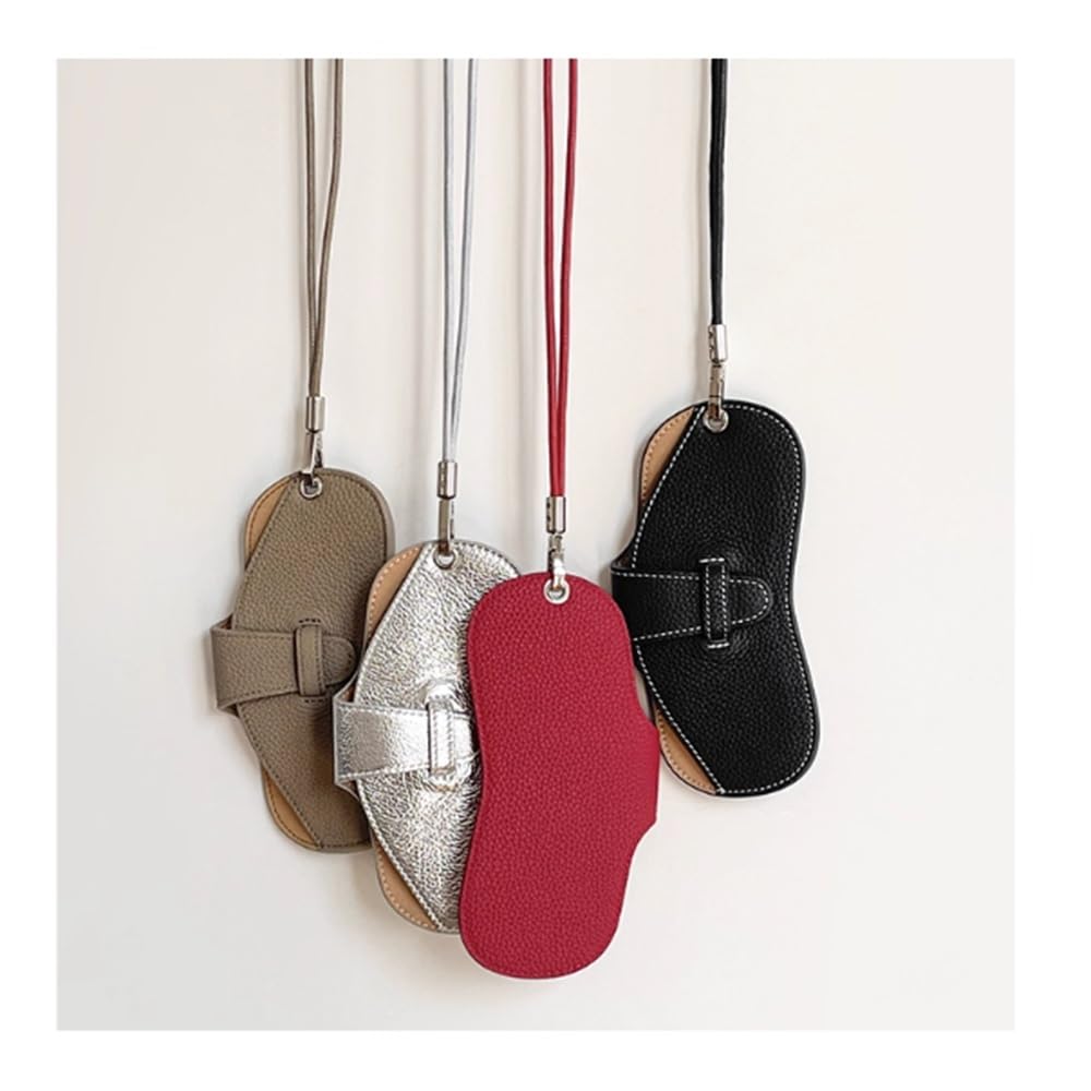 Custodia per Occhiali da Sole con Gancio in Morbid Custodia portatile for occhiali da donna con cinturino in pelle(Color 1)