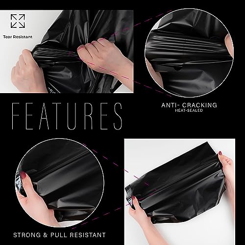 MXtore-Postage-Bags-for-Clothes-Pack-of-20-Black-14x19-inch-Parcel-Bags-for-Posting-Clothes-Self-Seal-Postal-Bags-Packaging-Bags-Tear-Resistant-Mailing-Bags-Shipping-Bags