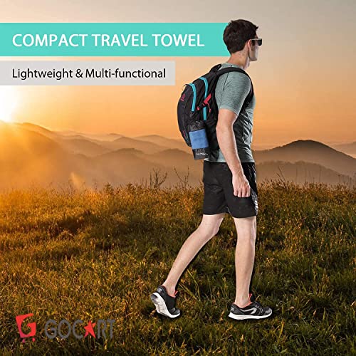 Image of GOCART WITH G LOGO Microfiber Quick Dry Towel for Home Gym Exercise and Outdoor Use (80 X 40 CM) (Blue, 2)