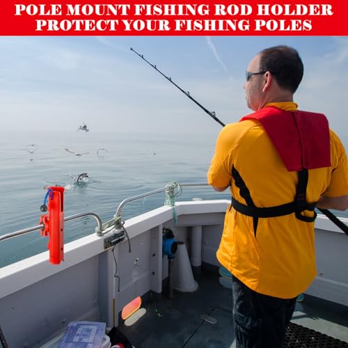 Seenelling 2 Pcs Fishing Rod Holder for Bike, Clamp Mount, Red by Seenelling - Used condition - Image 4