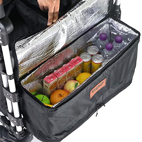 Keenz 7S+ 4 Seater Stroller Wagon – Push Pull Folding Wagon Stroller – Collapsible Quad Kids Wagon With Seats And Harnesses – Folding Stroller Cart With Canopy For 12M+ Babies And Toddlers, Black #TOP5