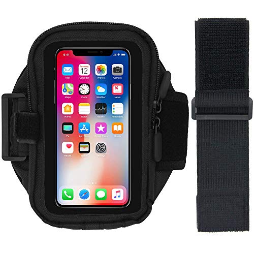 i2 Gear Running Armband - Workout Phone Holder with Zipper Pocket - Compatible